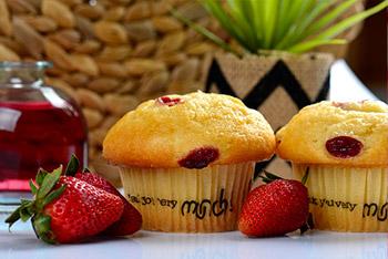 Muffins bergamote et fraise
