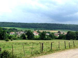 Vue d'ensemble de la commune de Villers sur Saulnot, en Haute-Sane (70)