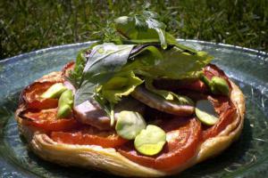 Tarte tomate et morteau